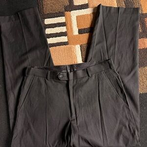 George Men's Black Pinstripe Dress Pants